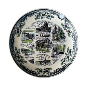Missouri Souvenir Plate with Black and Green Design